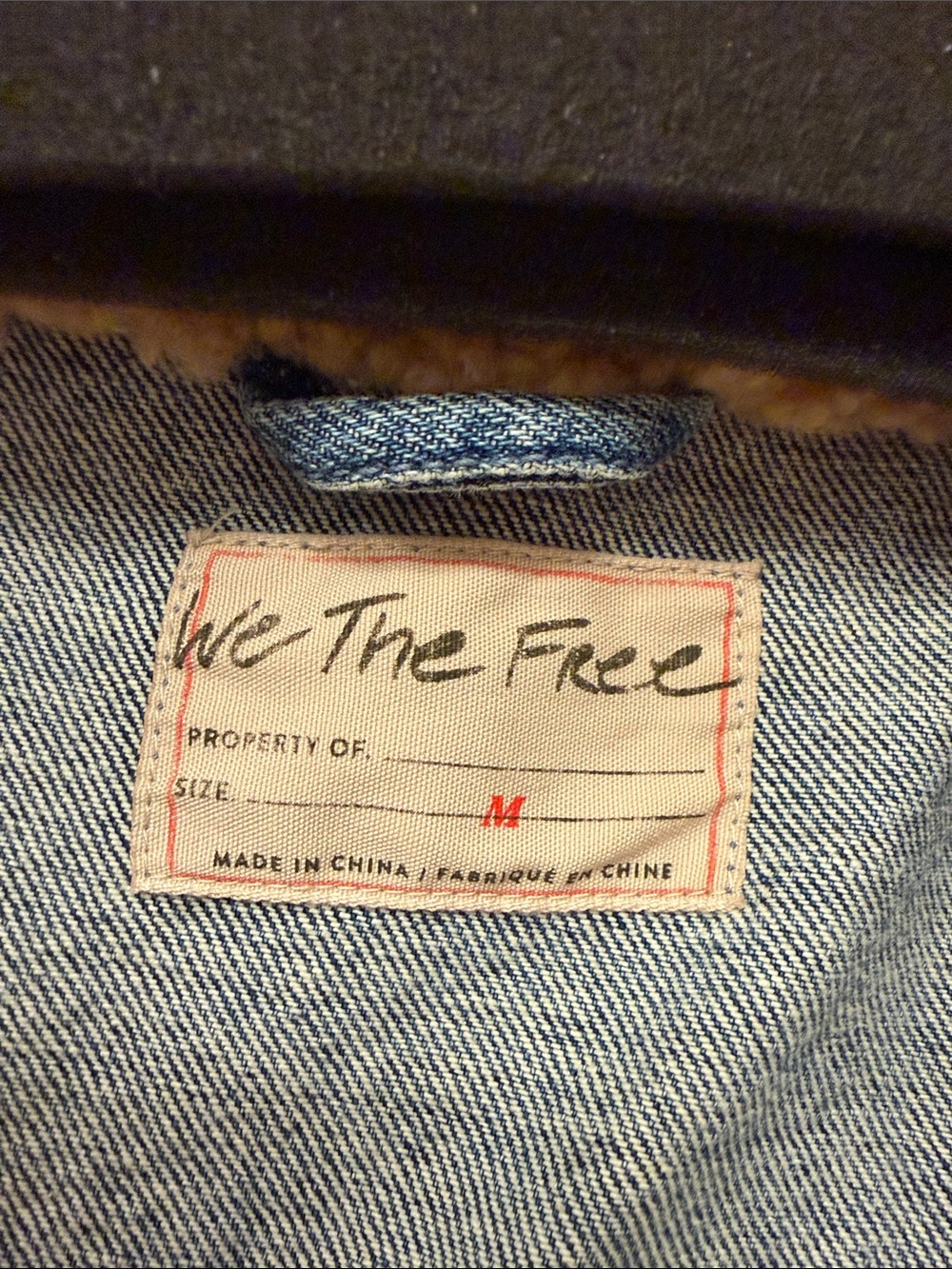 We the free Free People Denim jacket with Sherpa-Lines collar and trim - Picture 2 of 5